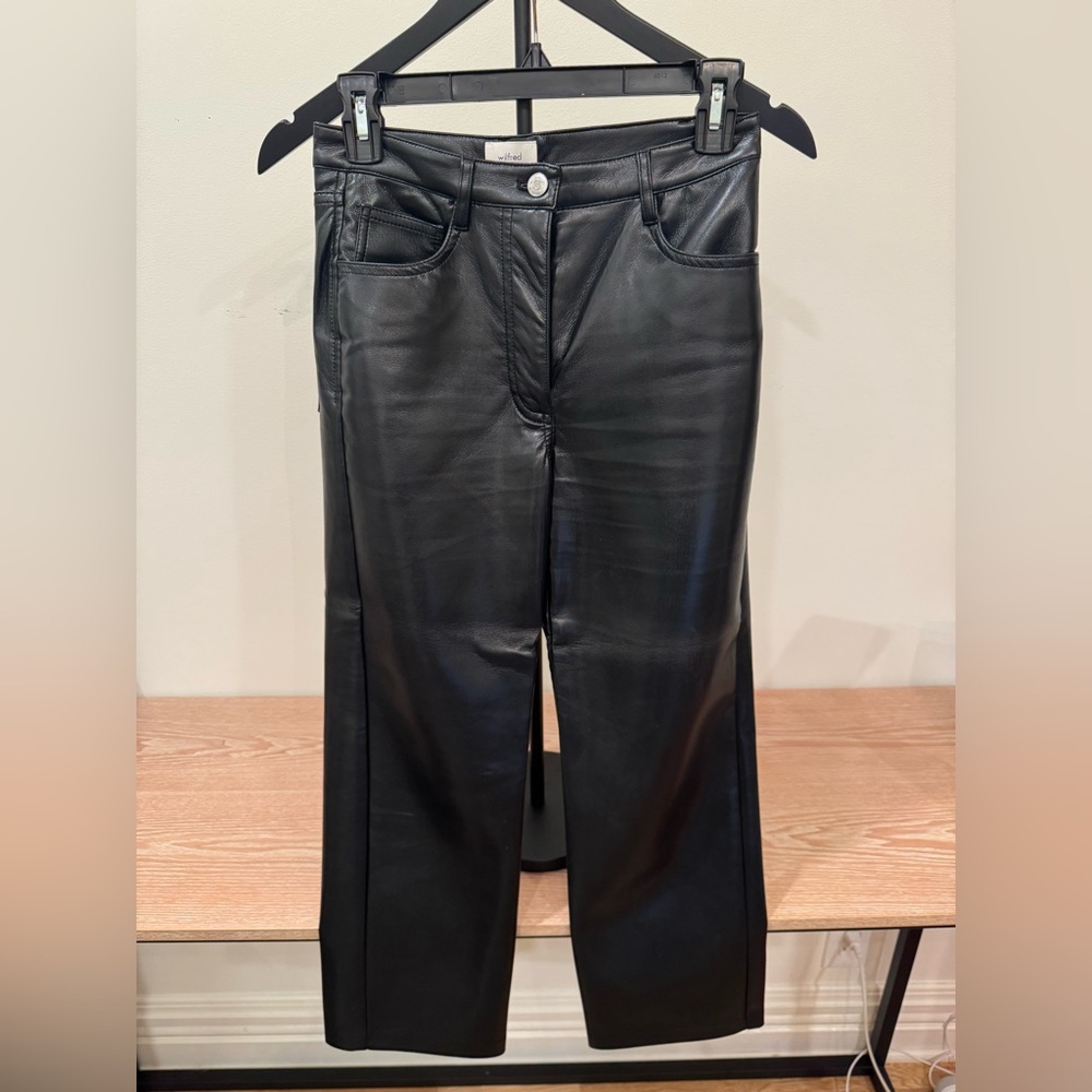 Aritzia Black Leather Pants